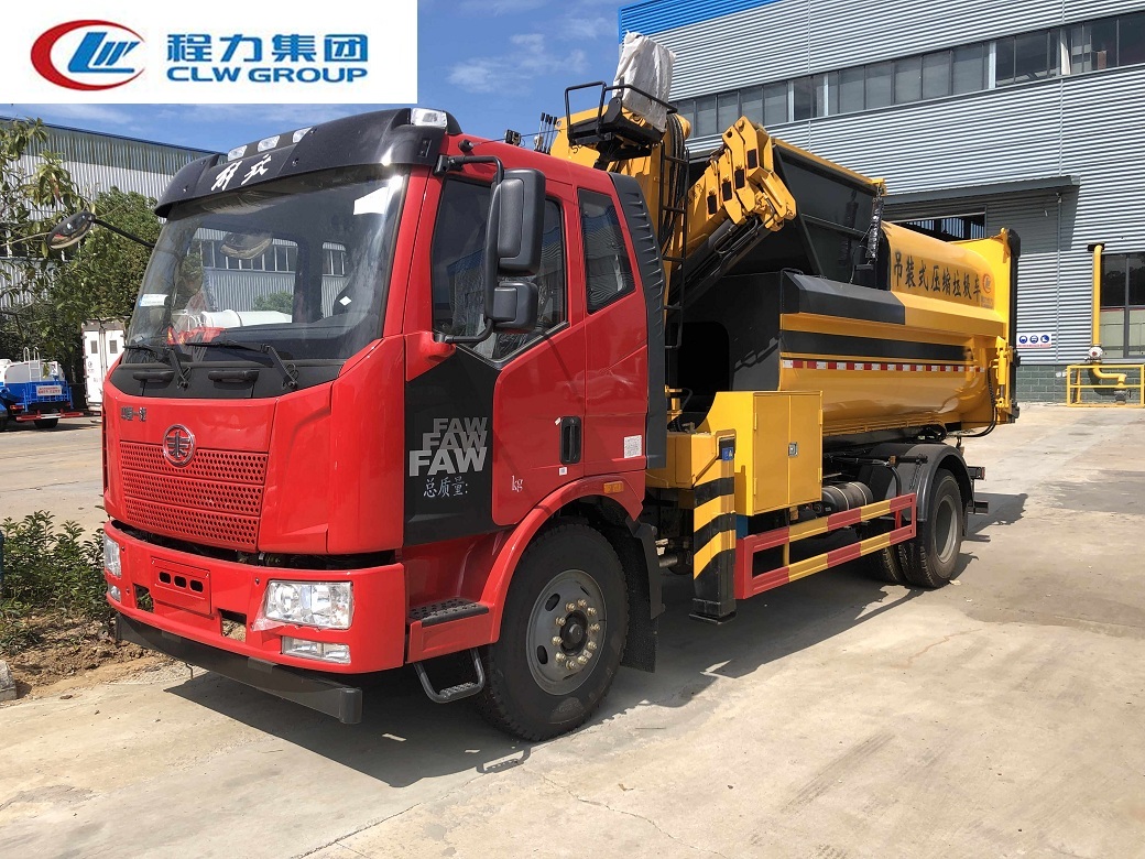 解放J6单桥【12立方】吊装压缩垃圾车